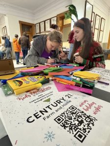 Card making station for Christmas at the Courthouse. 